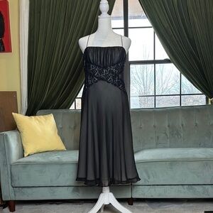 Anne Klein Black Silk Evening Dress